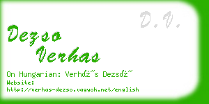 dezso verhas business card